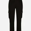 Cotton cargo pants with branded tag