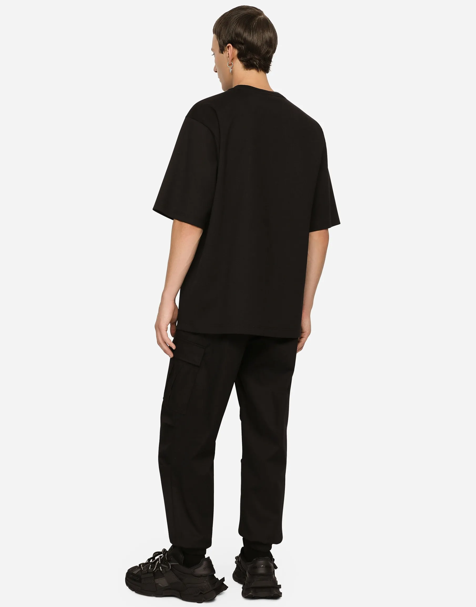 Cotton cargo pants with branded tag