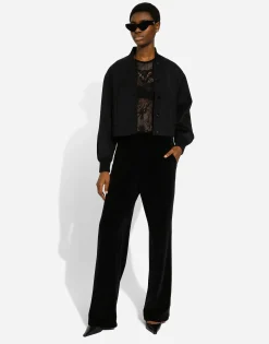 Cotton chenille jogging pants with DG logo