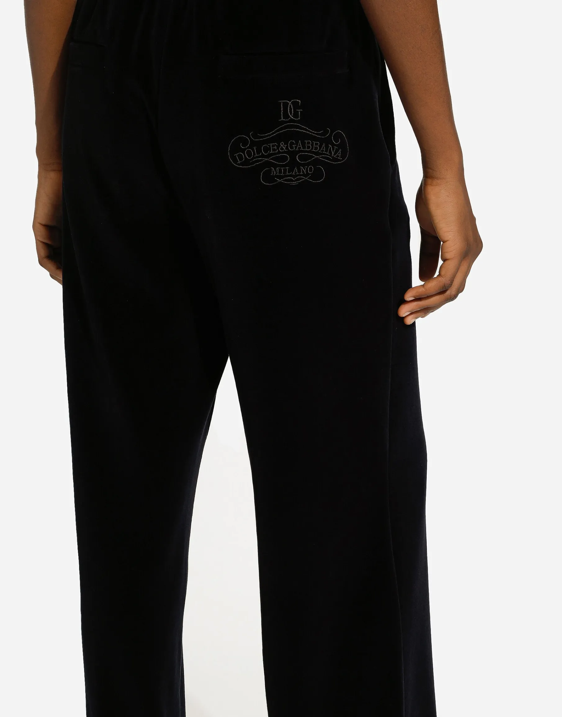 Cotton chenille jogging pants with DG logo