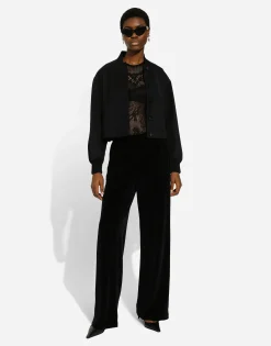 Cotton chenille jogging pants with DG logo