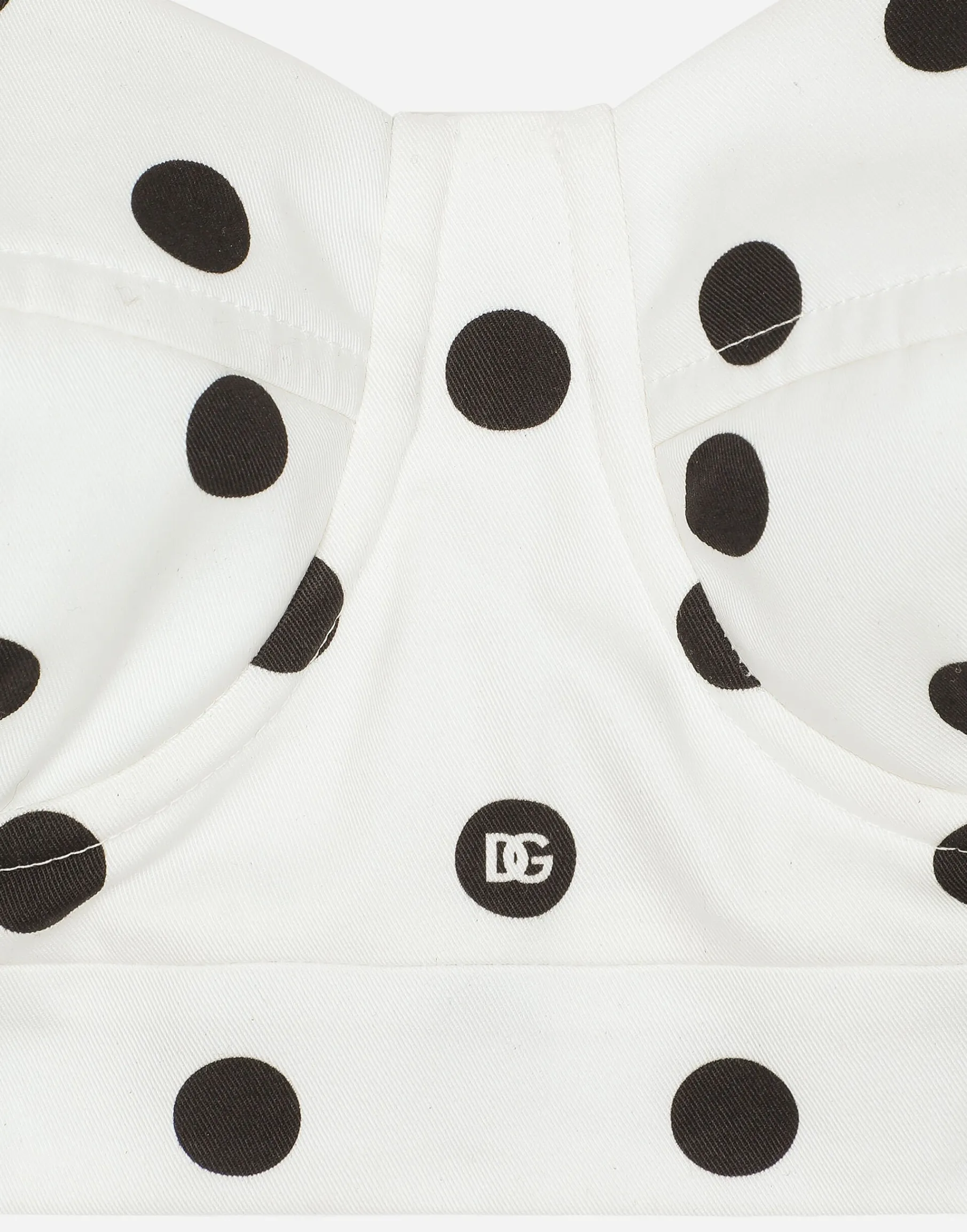Cotton corset top with polka-dot print