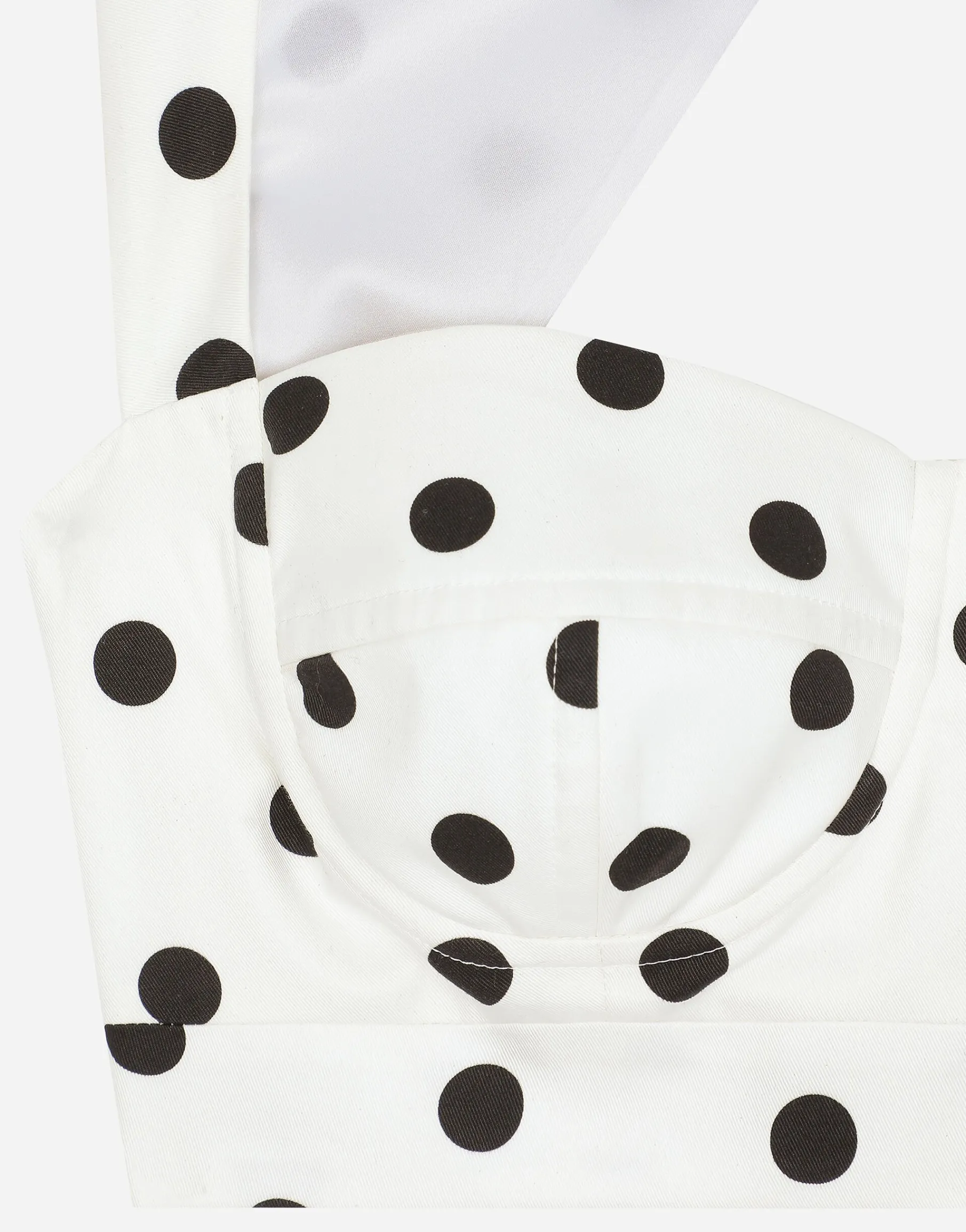 Cotton corset top with polka-dot print