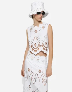 Cotton crop top with cut-out detailing