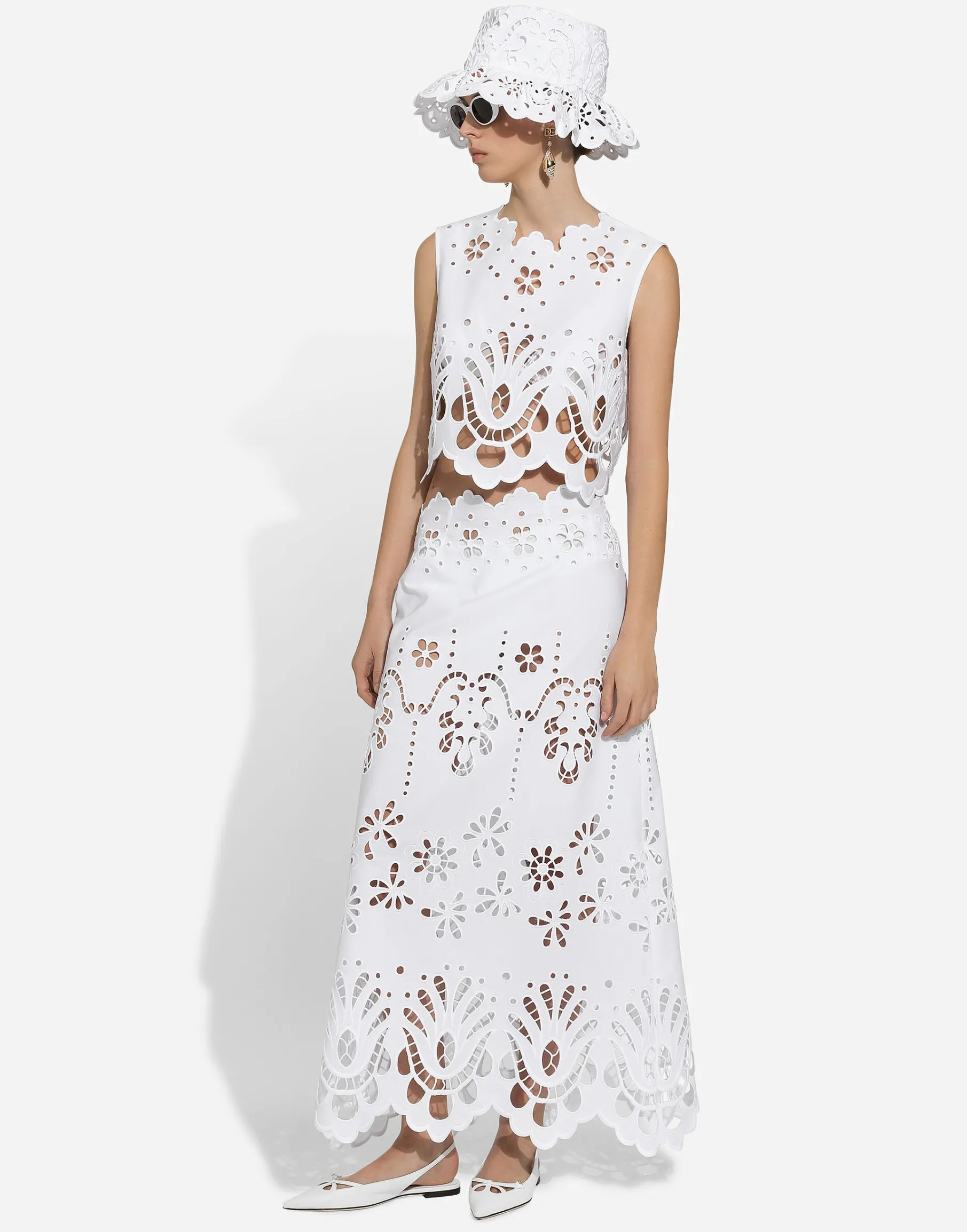 Cotton crop top with cut-out detailing