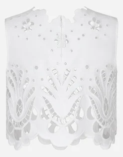 Cotton crop top with cut-out detailing