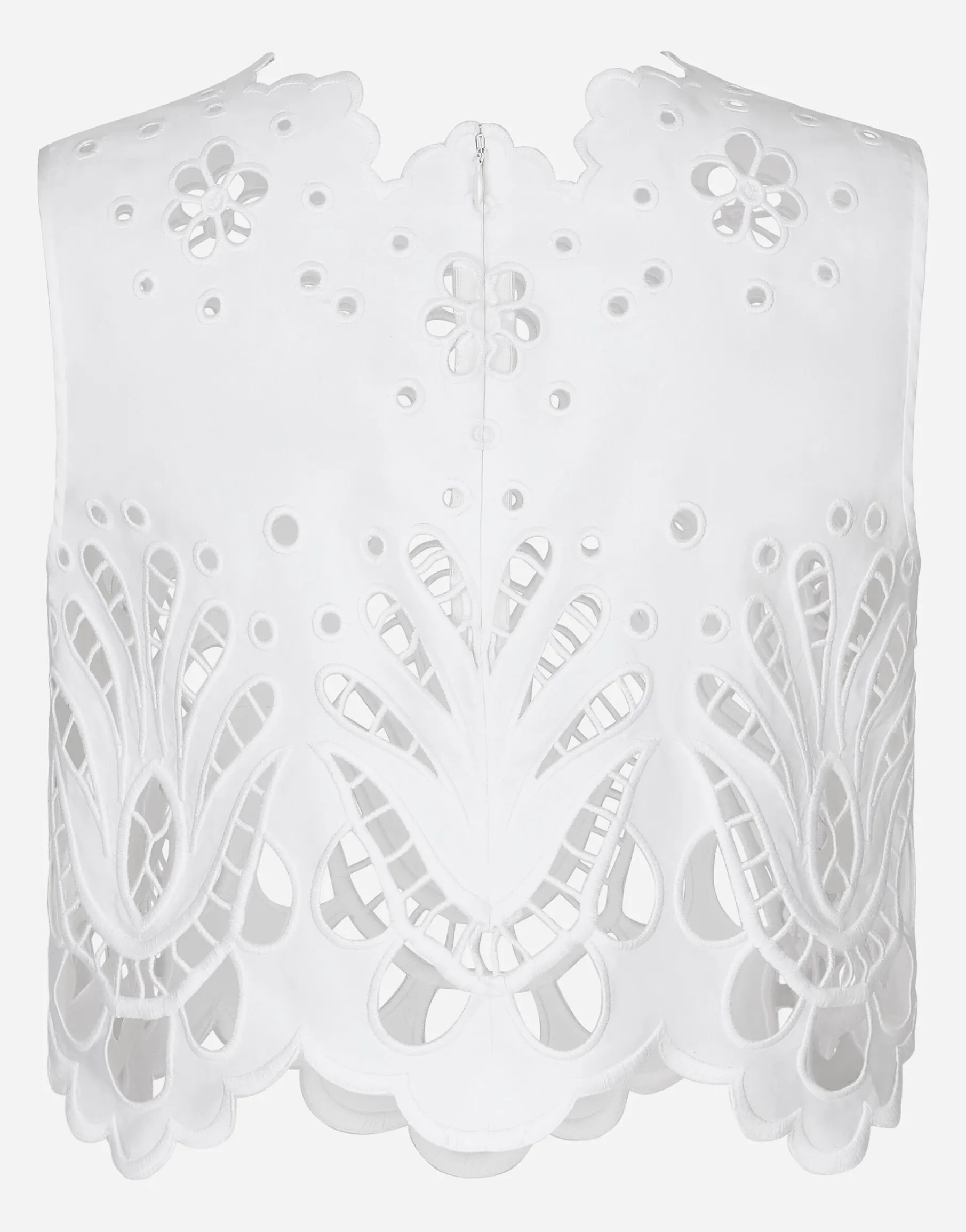 Cotton crop top with cut-out detailing
