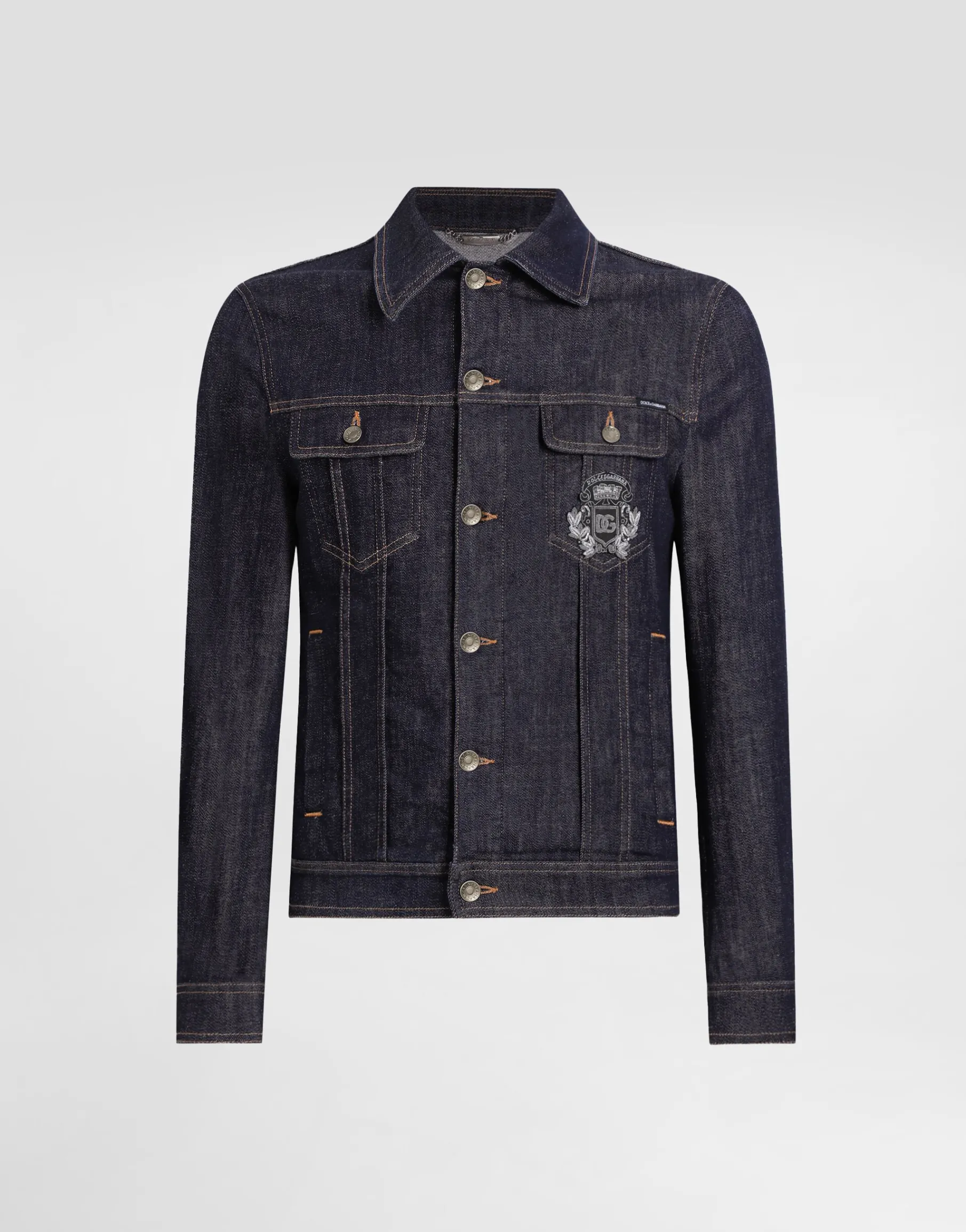 Cotton denim jacket with patch