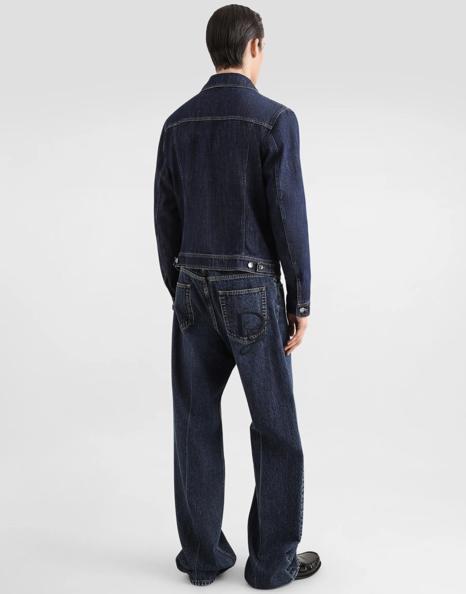 Cotton denim jacket with bejeweled detailing