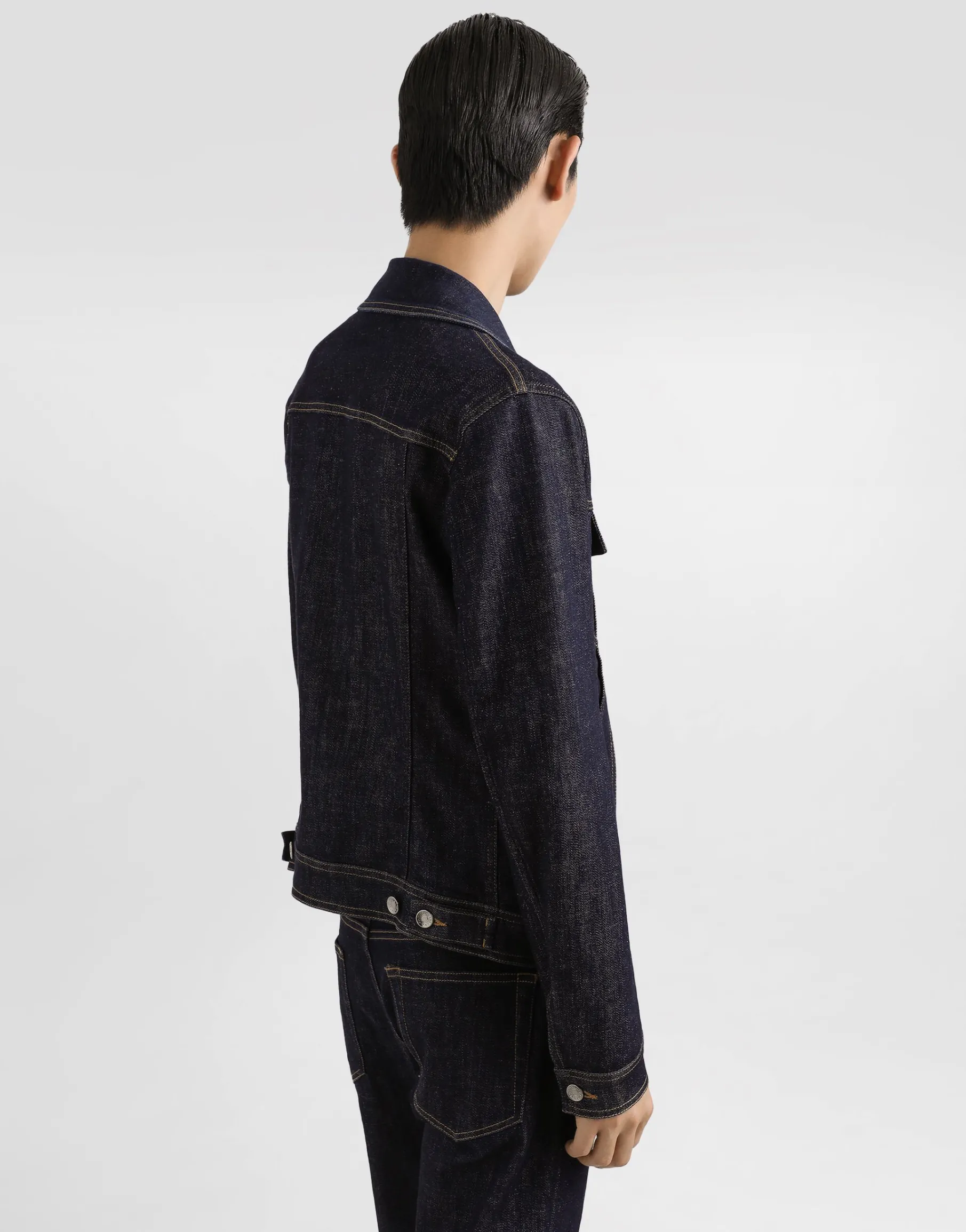 Cotton denim jacket with patch