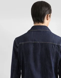 Cotton denim jacket with bejeweled detailing
