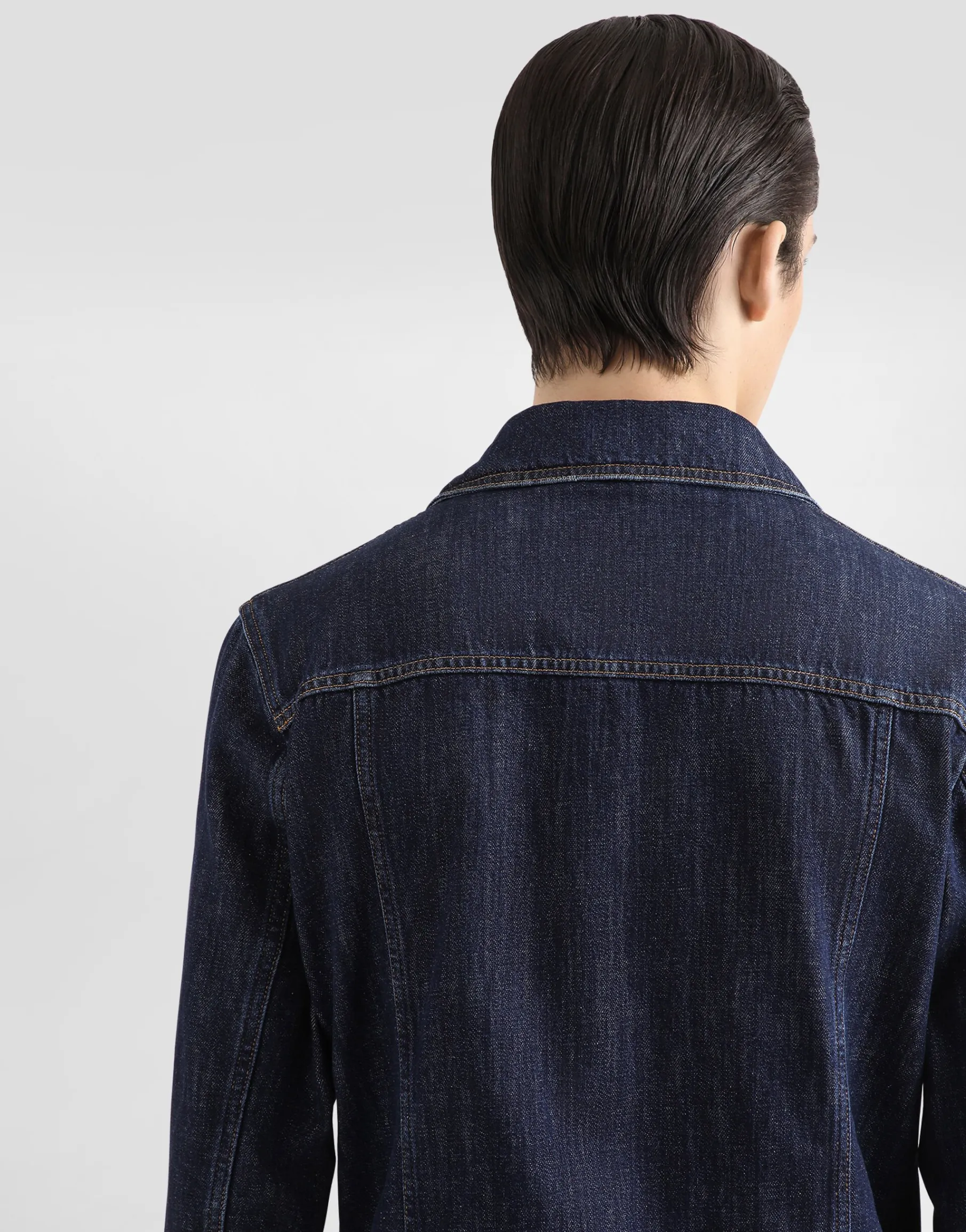 Cotton denim jacket with bejeweled detailing