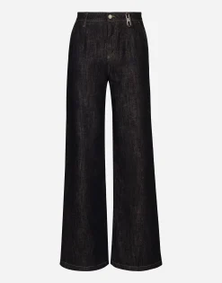 Cotton denim palazzo jeans