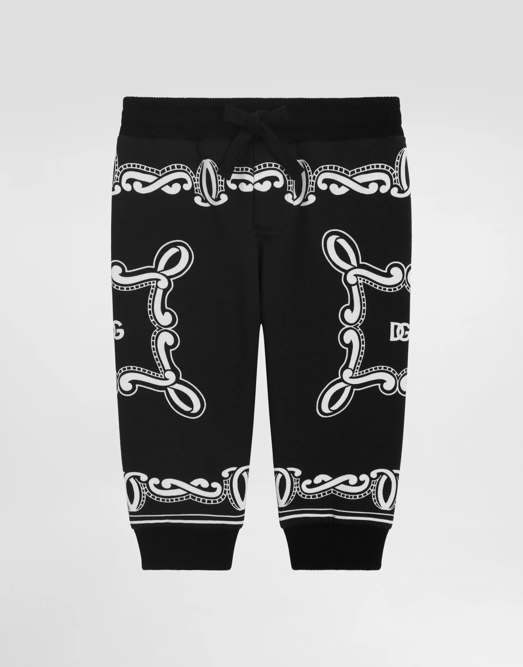 Cotton fleece jogging pants with bandanna print