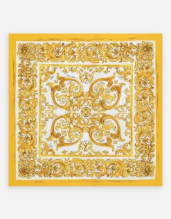 Cotton foulard with majolica print (90x90)