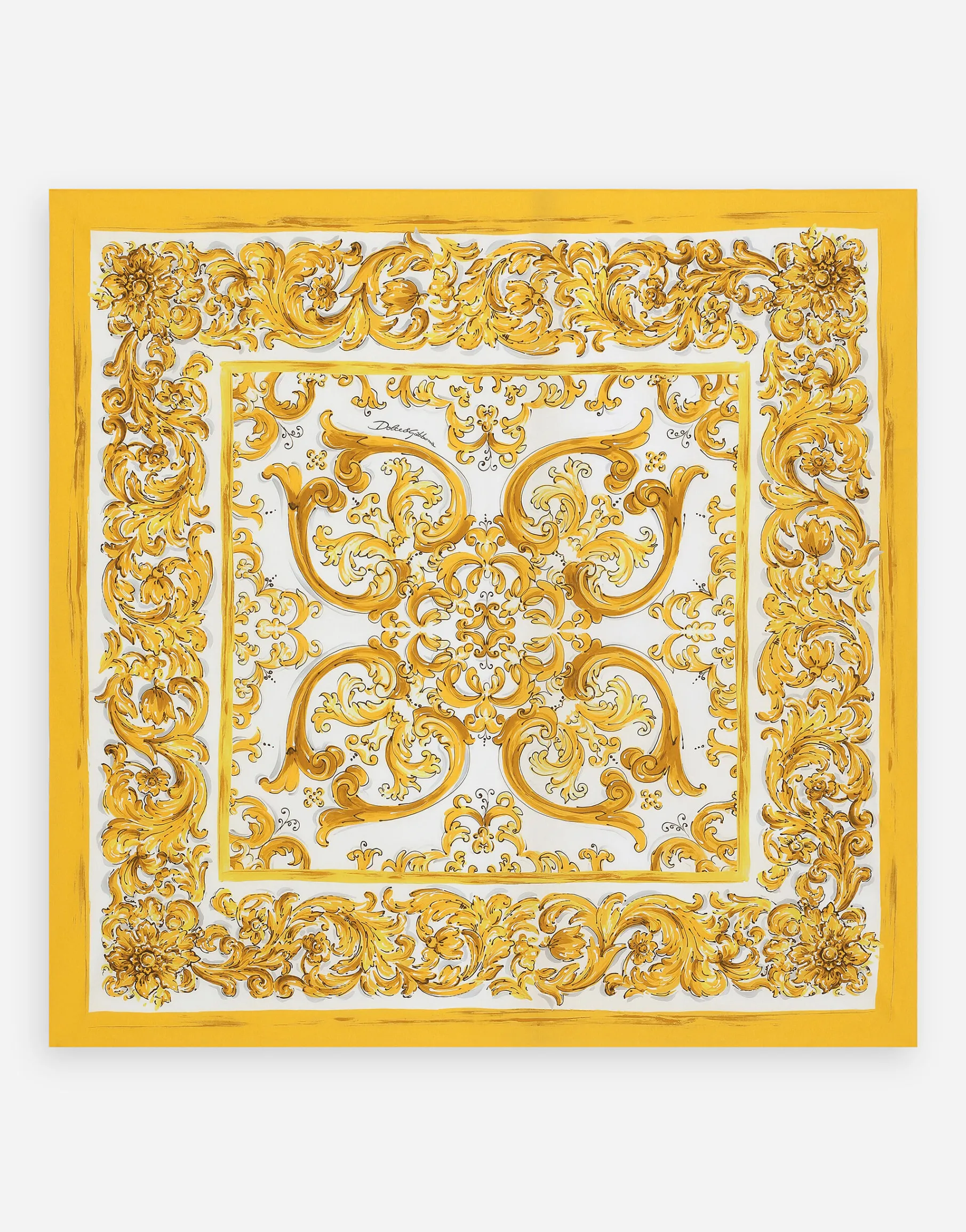 Cotton foulard with majolica print (90x90)