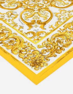 Cotton foulard with majolica print (90x90)