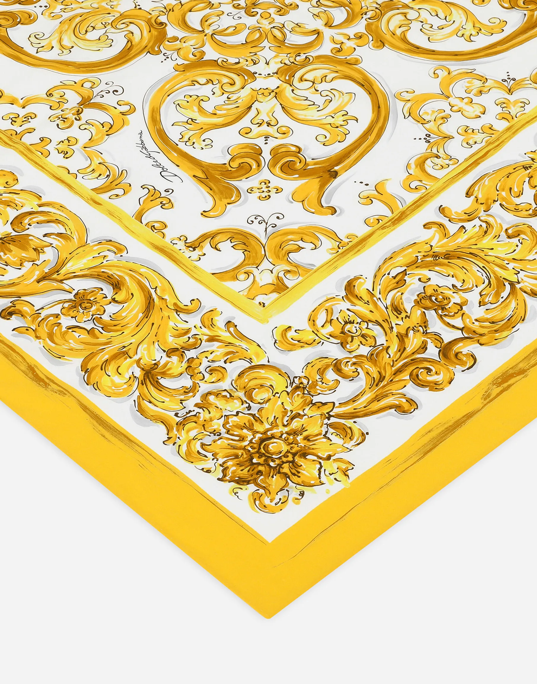 Cotton foulard with majolica print (90x90)