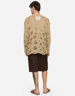 Cotton gabardine cargo Bermuda shorts with brand plate