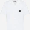 Cotton Hawaiian shirt with branded tag