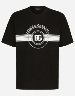 Cotton interlock T-shirt with DG logo print