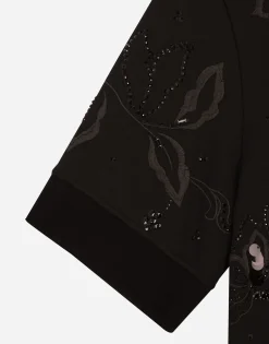 Cotton interlock T-shirt with embroidery