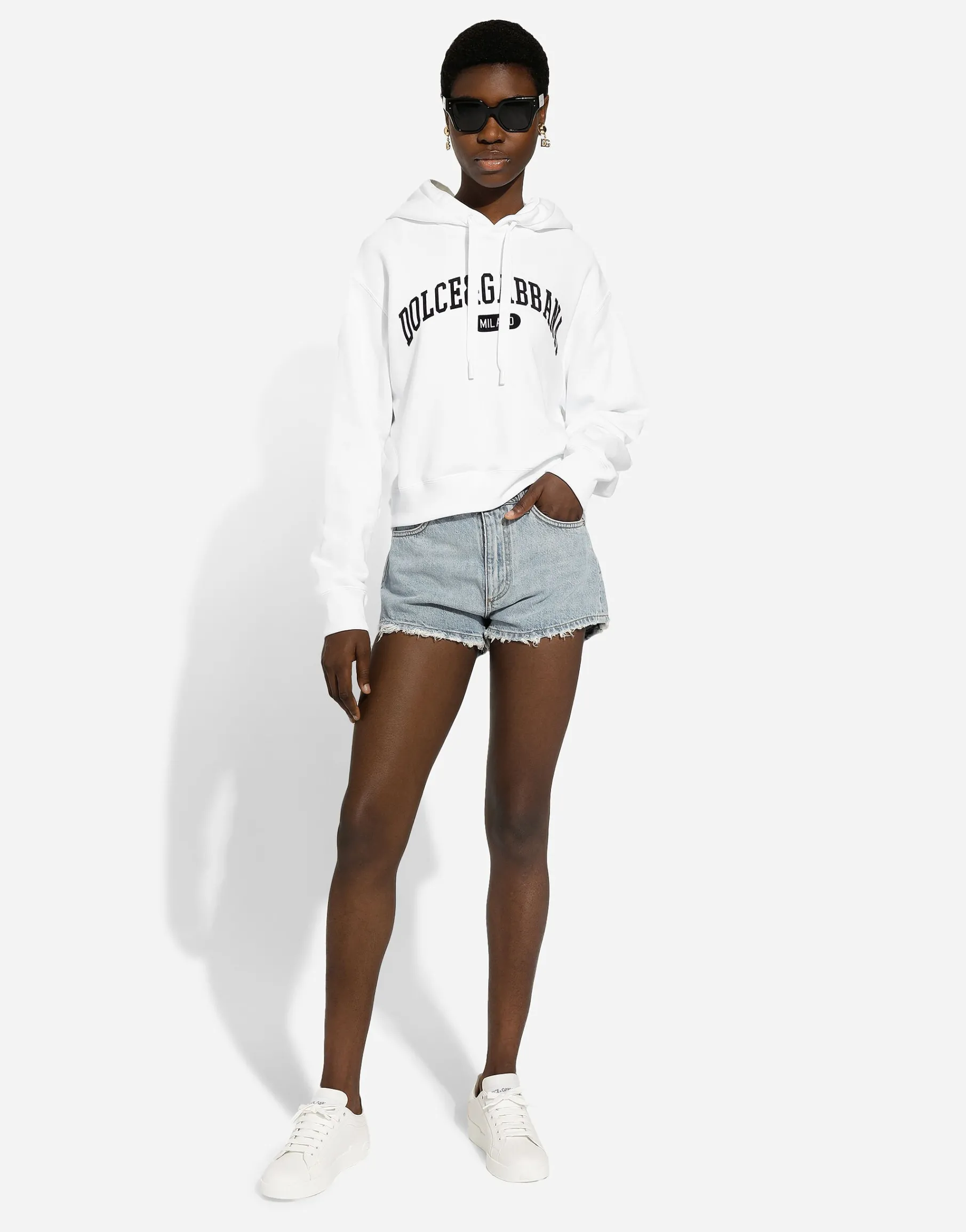 Cotton jersey hoodie