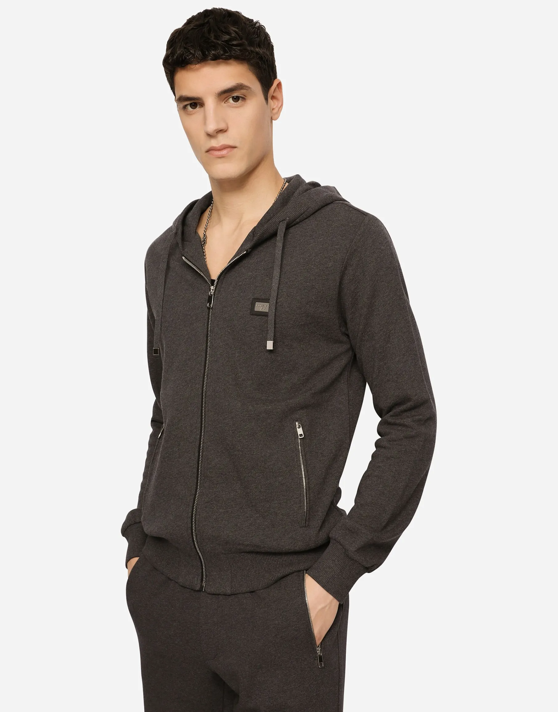 Cotton jersey hoodie