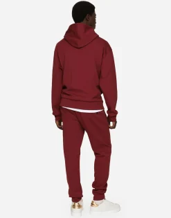 Cotton jersey hoodie with embroidery