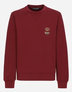 Cotton jersey sweatshirt with embroidery