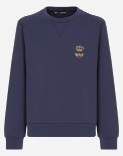 Cotton jersey sweatshirt with embroidery
