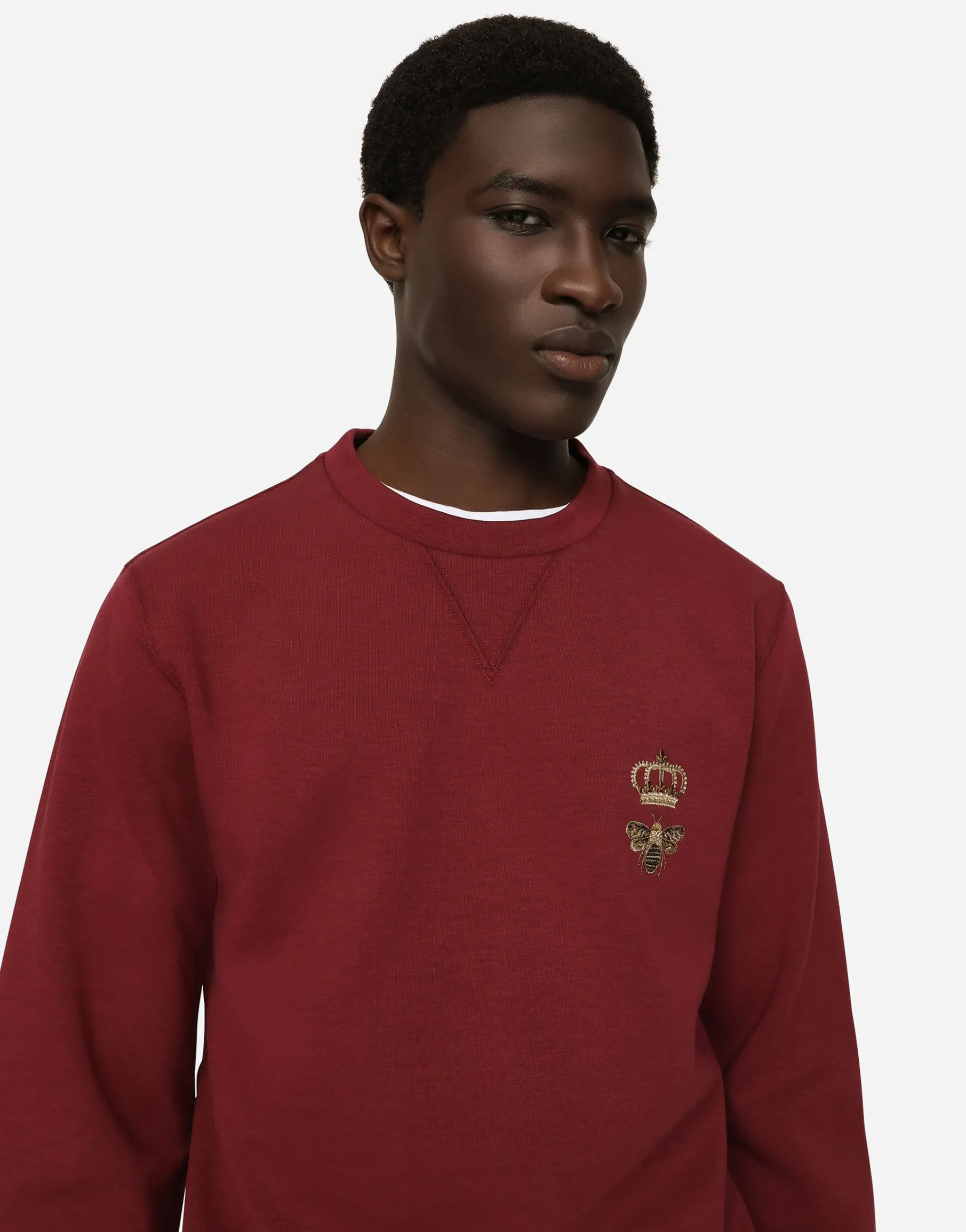 Cotton jersey sweatshirt with embroidery