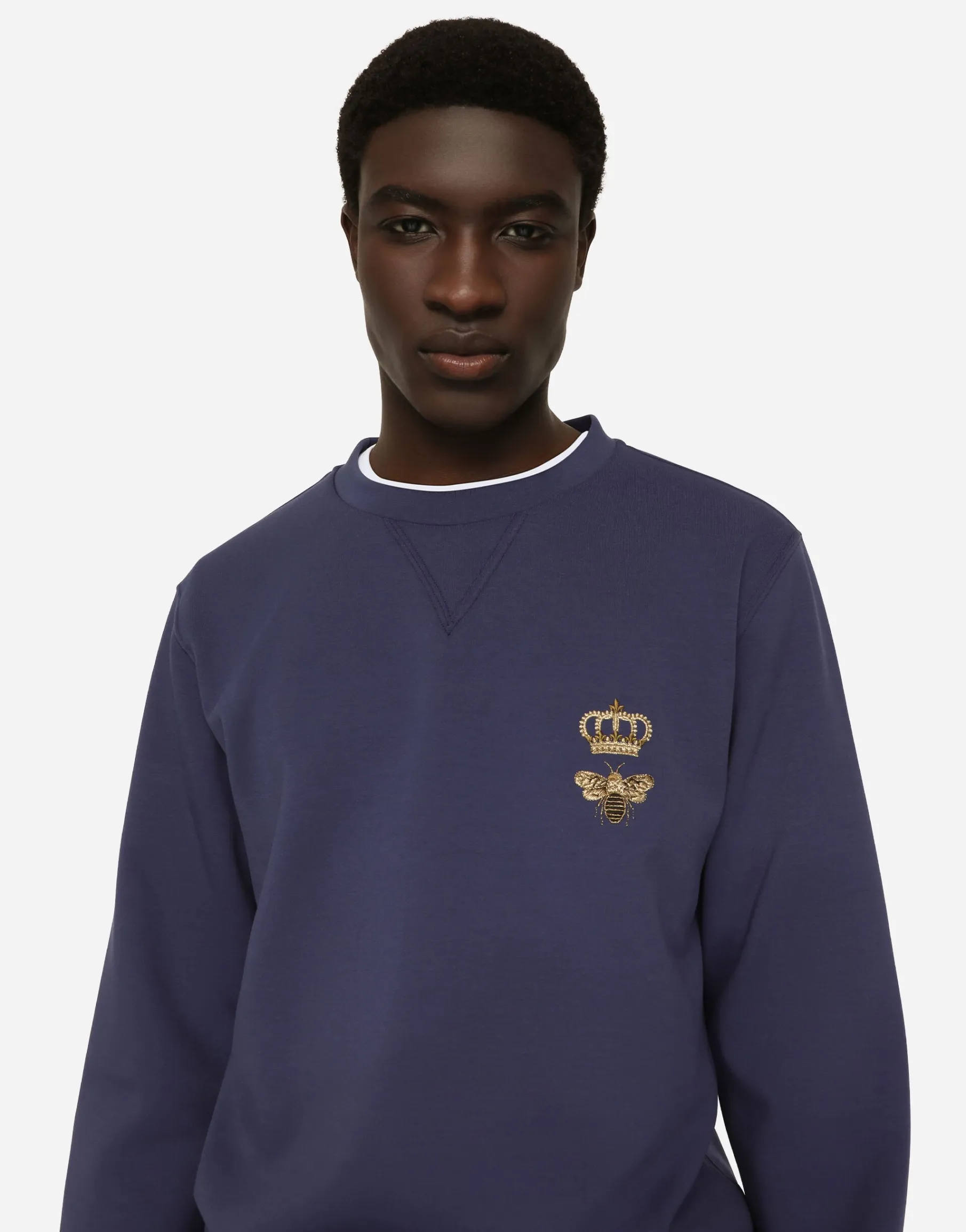 Cotton jersey sweatshirt with embroidery