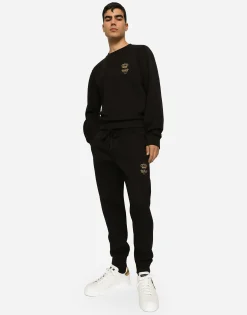 Cotton jersey sweatshirt with embroidery