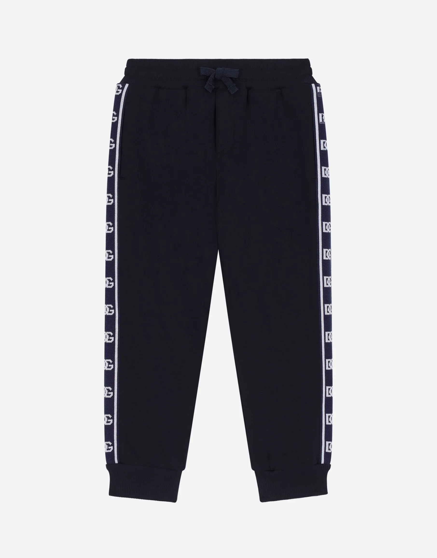 Cotton jogging pants with branded side bands
