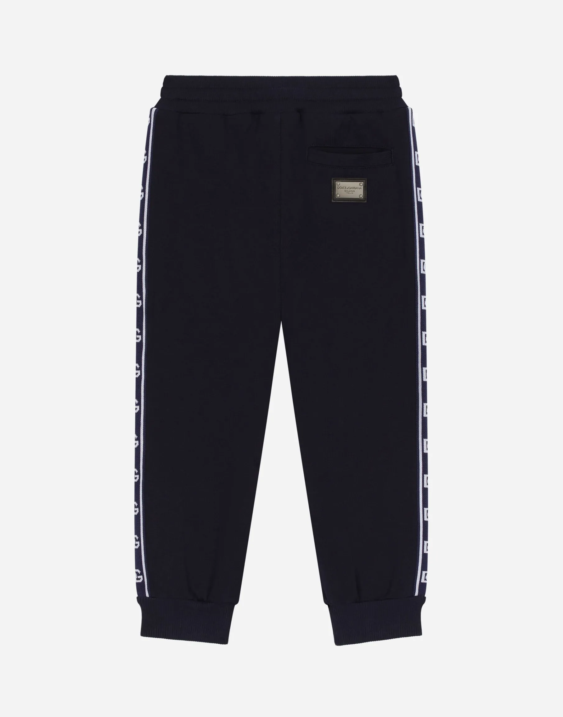 Cotton jogging pants with branded side bands