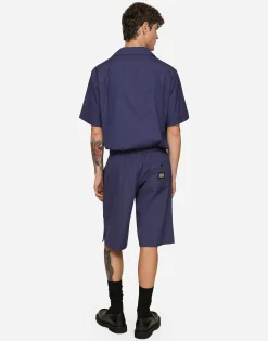 Cotton jogging shorts with logo tag