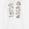 Cotton Martini-fit shirt with crystal detailing