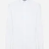 Cotton micro-jacquard Martini-fit shirt