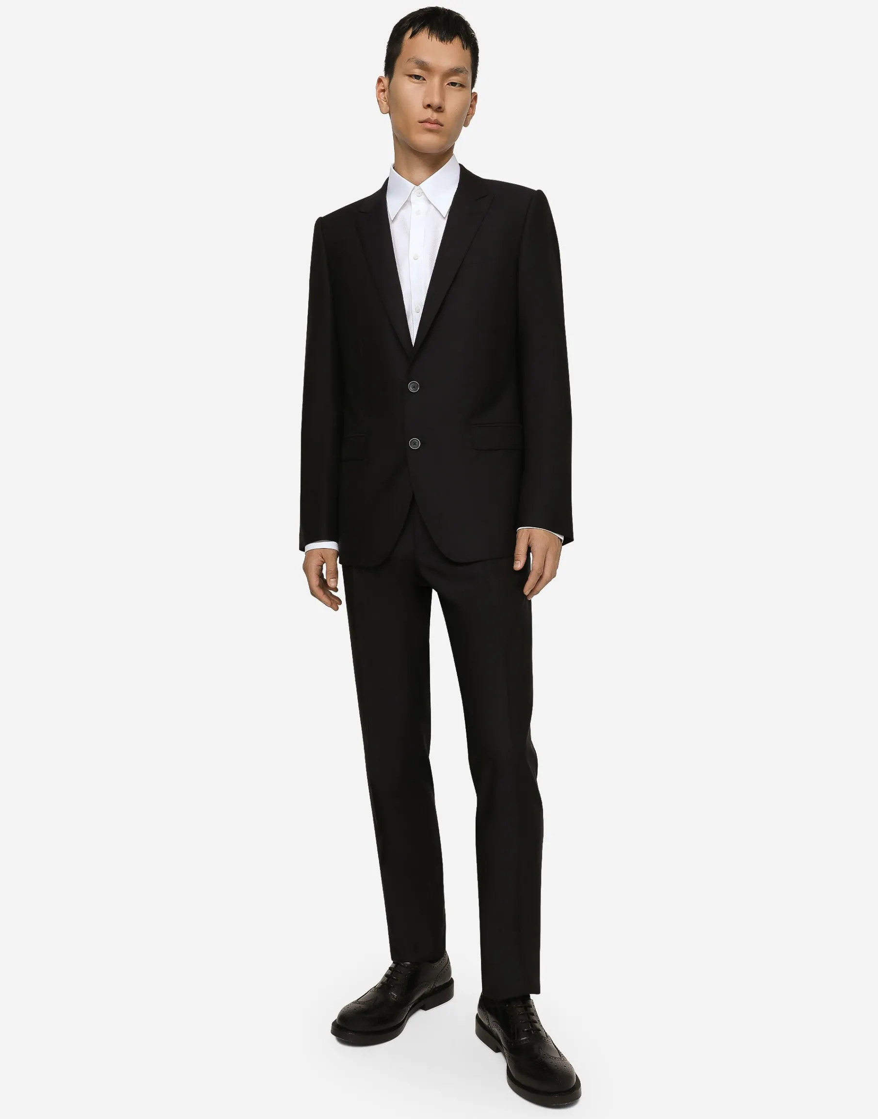 Cotton micro-jacquard Martini-fit shirt