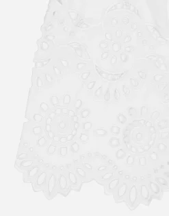 Cotton midi circle skirt with cut-out detailing
