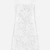Cotton minidress with floral openwork embroidery