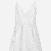Cotton minidress with straps and cut-out detailing