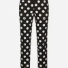 Cotton pants with polka-dot print