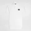 Cotton piqué polo-shirt with branded tag