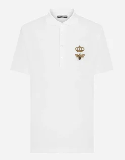 Cotton piqué polo-shirt with embroidery