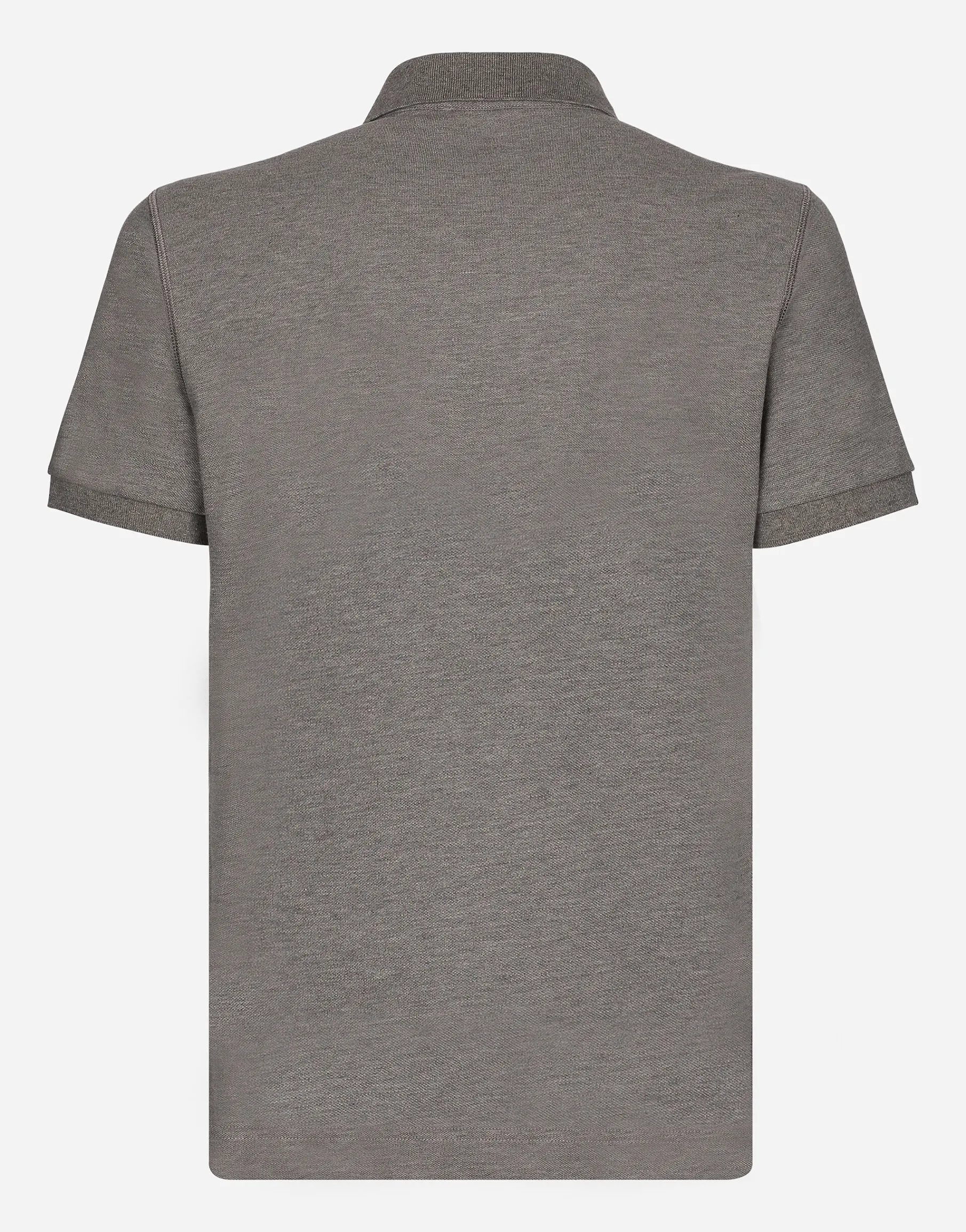 Cotton piqué polo-shirt with branded tag