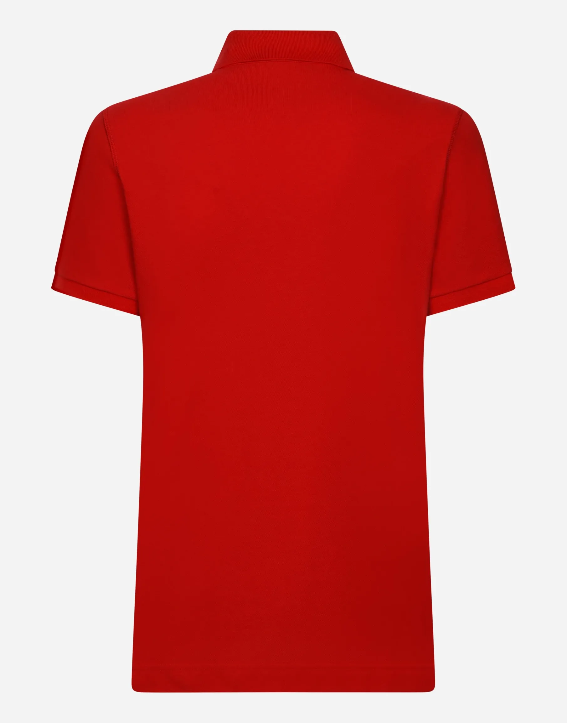 Cotton piqué polo-shirt with branded tag