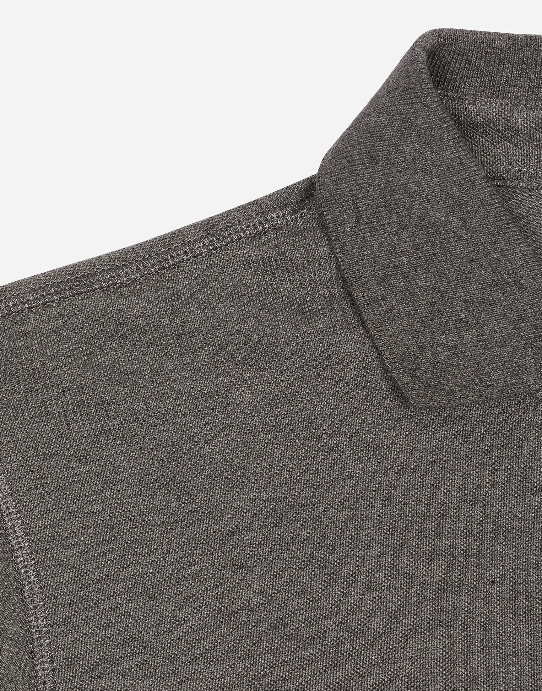 Cotton piqué polo-shirt with branded tag