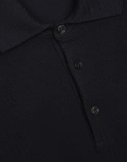 Cotton piqué polo-shirt with branded tag